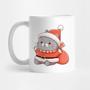 Fat Christmas Cat Santa Mug